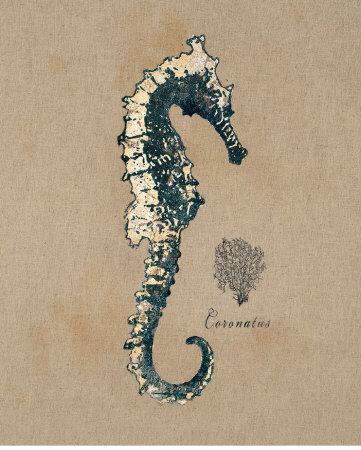 Vintage Linen Seahorse by Regina-Andrew Design Pricing Limited Edition Print image