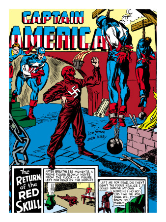 Captain America Comics #3 Cover: Captain America, Bucky And Red Skull by Jack Kirby Pricing Limited Edition Print image