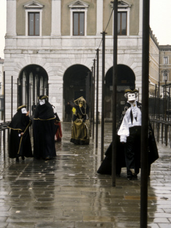 Carnevale Crew, Venice Group Of 5 On Pathway by Eloise Patrick Pricing Limited Edition Print image