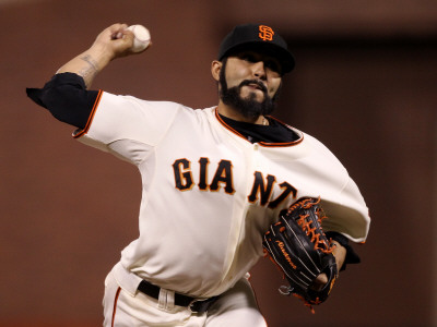 Texas Rangers V San Francisco Giants, Game 1: Sergio Romo by Shaw Ezra Pricing Limited Edition Print image