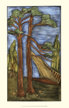 Wood-Carved Trees Ii by Jennifer Goldberger Pricing Limited Edition Print image