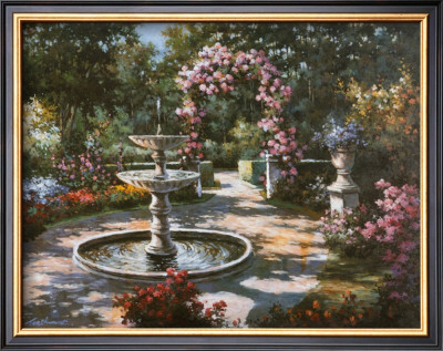 Garden Fountain by T. C. Chiu Pricing Limited Edition Print image
