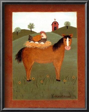 Horse With Hen by Valerie Wenk Pricing Limited Edition Print image
