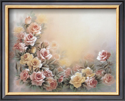 Pink And Yellow Roses by T. C. Chiu Pricing Limited Edition Print image