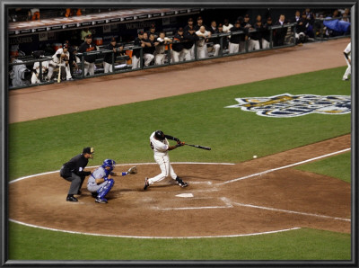 Texas Rangers V San Francisco Giants, Game 2: Edgar Renteria by Jed Jacobsohn Pricing Limited Edition Print image