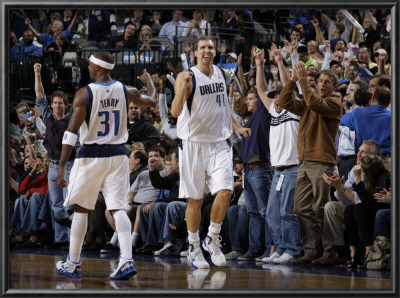 Portland Trail Blazers V Dallas Mavericks: Dirk Nowitzki And Jason Terry by Danny Bollinger Pricing Limited Edition Print image