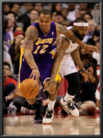 Los Angeles Lakers V Los Angeles Clippers: Shannon Brown And Baron Davis by Stephen Dunn Pricing Limited Edition Print image