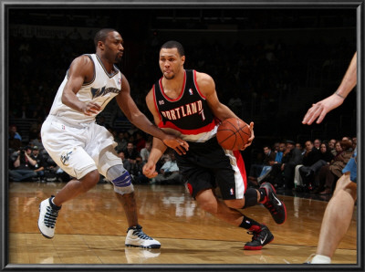 Portland Trail Blazers V Washington Wizards: Brandon Roy And Gilbert Arenas by Ned Dishman Pricing Limited Edition Print image