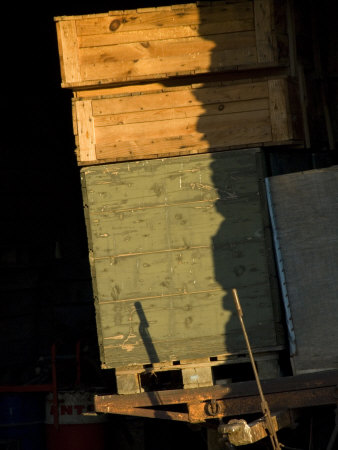 Late Afternoon Sunlight On Farm Equipment With Deep Shadows by Stephen Sharnoff Pricing Limited Edition Print image