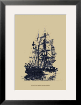 Antique Ship In Blue I by Mersky Pricing Limited Edition Print image