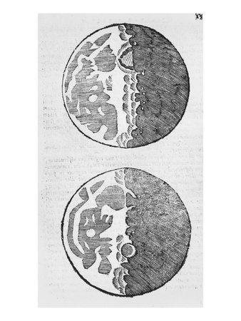 Maps Of The Moon, Illustration From 'Sidereus Nuncius' By Galileo Galilei, 1610 by Italian School Pricing Limited Edition Print image
