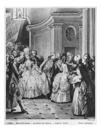Coming Out Of The Opera, Engraved By Georges Malbeste Or Malbete by Jean Michel Moreau The Younger Pricing Limited Edition Print image