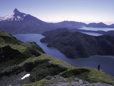 Blue Lakes Surrounded By Mountains, Chile by Pablo Sandor Pricing Limited Edition Print image