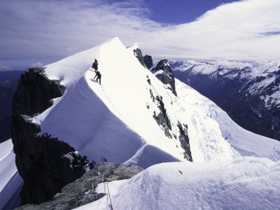 Close Up Of Climbers On Mt. Aspiring, New Zealand by Michael Brown Pricing Limited Edition Print image