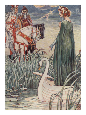King Arthur Asks The Lady Of The Lake For The Sword Excalibur by Walter Crane Pricing Limited Edition Print image