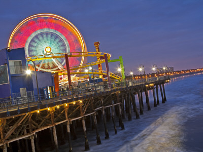 Pacific Park Ferris Wheel On Santa Monica Pier At Dusk by Eddie Brady Pricing Limited Edition Print image