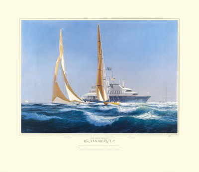 The America's Cup - Stars And Stripes V. Kookaburra Iii, 1987 (Signed) by Tim Thompson Pricing Limited Edition Print image