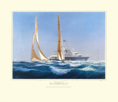 The America's Cup - Stars And Stripes V. Kookaburra Iii, 1987 (Signed) by Tim Thompson Pricing Limited Edition Print image