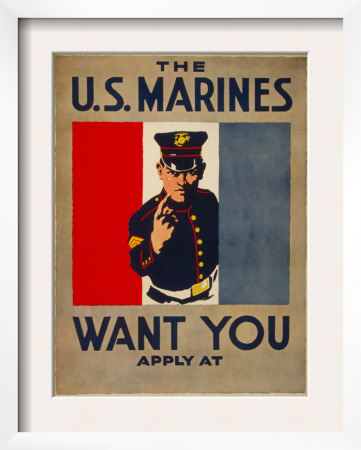 The U.S. Marines Want You, Circa 1917 by Charles Buckles Falls Pricing Limited Edition Print image
