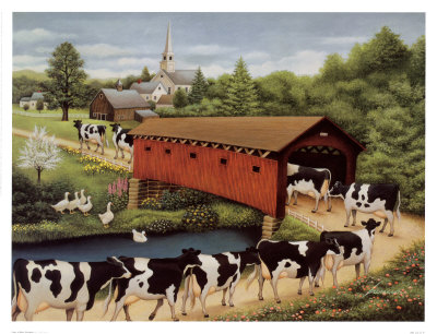 Cows In West Arlington by Lowell Herrero Pricing Limited Edition Print image