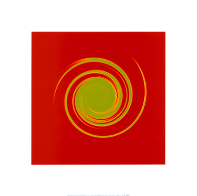 Whirl No. 6, Green On Bright Red by Michael Banks Pricing Limited Edition Print image
