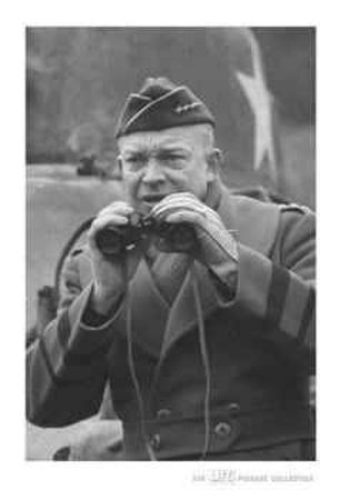 Life® - General Eisenhower Watching Tanks At Practice Range, 1944 by Frank Scherschel Pricing Limited Edition Print image