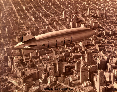 Uss Macon, San Francisco, 1933 by Clyde Sunderland Pricing Limited Edition Print image