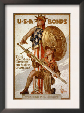 U*S*A Bonds, Third Liberty Loan Campaign, Boy Scouts Of America Weapons For Liberty by Joseph Christian Leyendecker Pricing Limited Edition Print image
