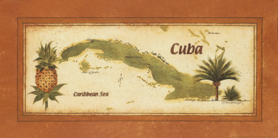 Cuba Map by Beth Yarbrough Pricing Limited Edition Print image