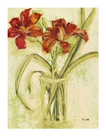 Vase Of Day Lilies Iv by Cheri Blum Pricing Limited Edition Print image