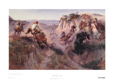 Wild Horse Hunters by Charles Marion Russell Pricing Limited Edition Print image