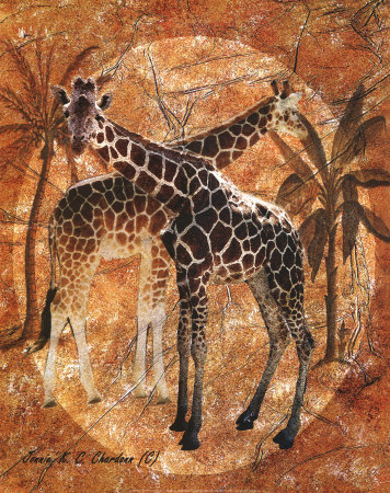 Jungle Giraffes by Jonnie Chardonn Pricing Limited Edition Print image