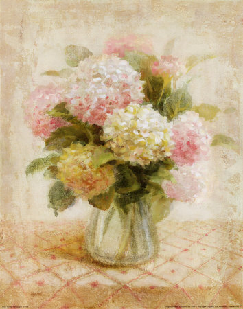 Cottage Hydrangeas In Pink by Danhui Nai Pricing Limited Edition Print image
