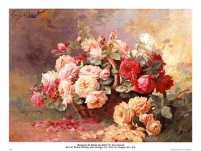 Bouquet De Roses by Albert Tibule Furcy De Lavault Pricing Limited Edition Print image
