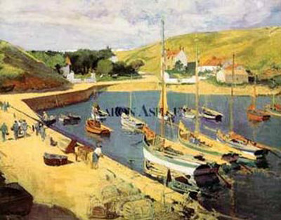 Port De La Meule, Island Of Yeau France by Henri Callot Pricing Limited Edition Print image