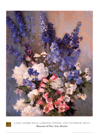 Larkspur, Peonies, And Canterbury Bells by Laura Coombs Hills Pricing Limited Edition Print image