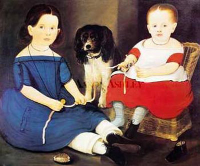 Two Children With Dog Minny by William Matthew Prior Pricing Limited Edition Print image