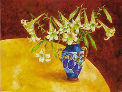 November Lilies In Deco by Wendy Wooden Pricing Limited Edition Print image