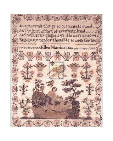 Sampler With Child And Dog by E. Harrison Pricing Limited Edition Print image
