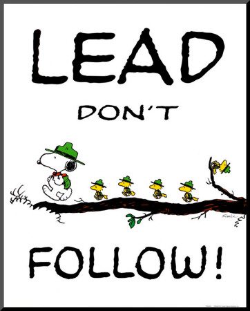 Peanuts: Lead Don't Follow by Charles Schulz Pricing Limited Edition Print image