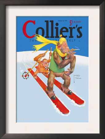 Skiing Monkeys by Lawson Wood Pricing Limited Edition Print image