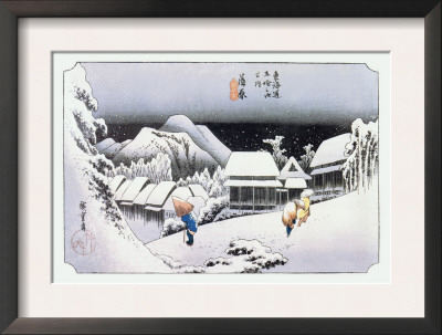 Night Snow At Kambara by Ando Hiroshige Pricing Limited Edition Print image