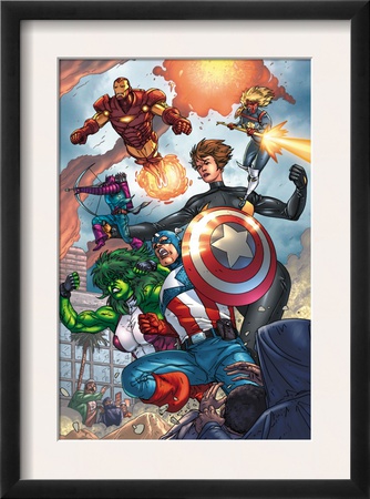 Avengers #84 Group: Captain America, She-Hulk, Lionheart, Iron Man, Hawkeye And Avengers by Scott Kolins Pricing Limited Edition Print image