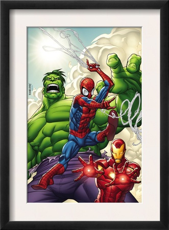 Marvel Adventures Super Heroes #1 Cover: Spider-Man, Iron Man And Hulk by Roger Cruz Pricing Limited Edition Print image
