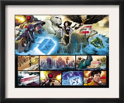 The Order #1 Group: Mulholland, Supdernaut, Veda, Calamity, Heavy And Alarune Fighting by Barry Kitson Pricing Limited Edition Print image
