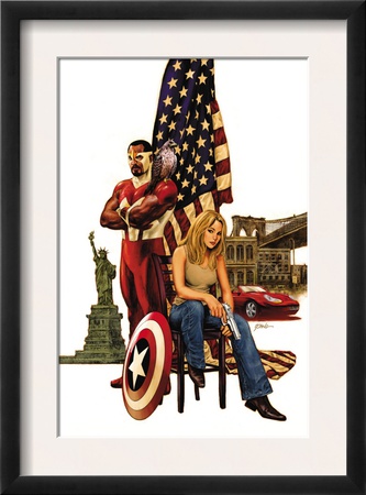 Captain America #49 Cover: Falcon, Carter And Sharon by Steve Epting Pricing Limited Edition Print image