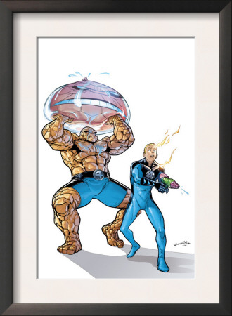 Marvel Adventures Fantastic Four #39 Cover: Thing And Human Torch by Salvador Espin Pricing Limited Edition Print image