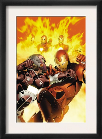 Invincible Iron Man #6 Cover: Iron Man, Stane And Ezekiel by Salvador Larroca Pricing Limited Edition Print image
