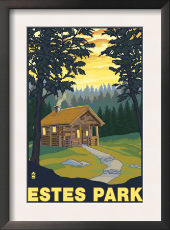 Estes Park, Colorado - Cabin Scene, C.2009 by Lantern Press Pricing Limited Edition Print image