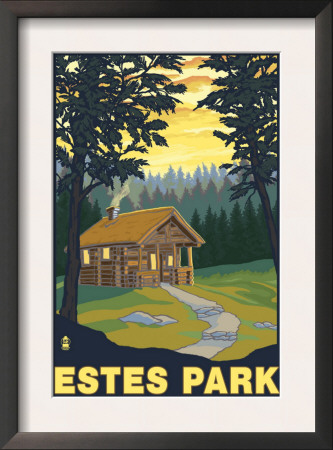 Estes Park, Colorado - Cabin Scene, C.2009 by Lantern Press Pricing Limited Edition Print image